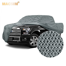 Bạt phủ ô tô chất liệu vải không dệt cao cấp thương hiệu MACSIM dành cho Mitsubishi Triton (dùng cho xe đã lắp nắp thùng) màu ghi - sử dụng trong nhà, ngoài trời