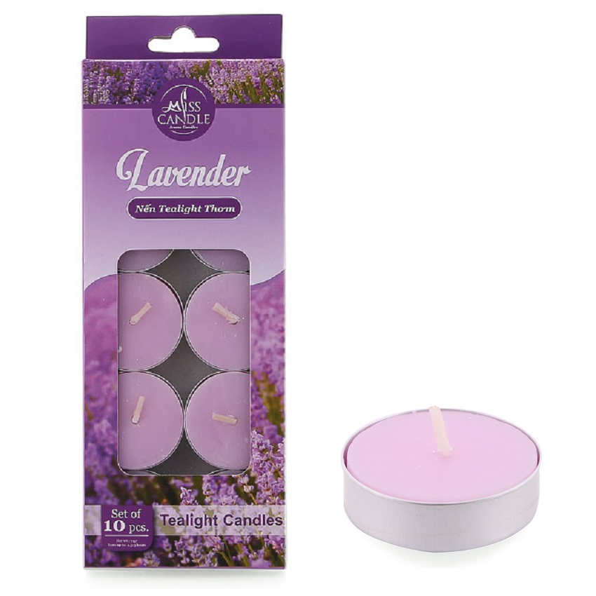 Bộ 5 hộp nến tealight thơm Miss Candle FTRAMART EDC0368, nến viên tròn nhỏ, phù hợp nhiều không gian trang trí