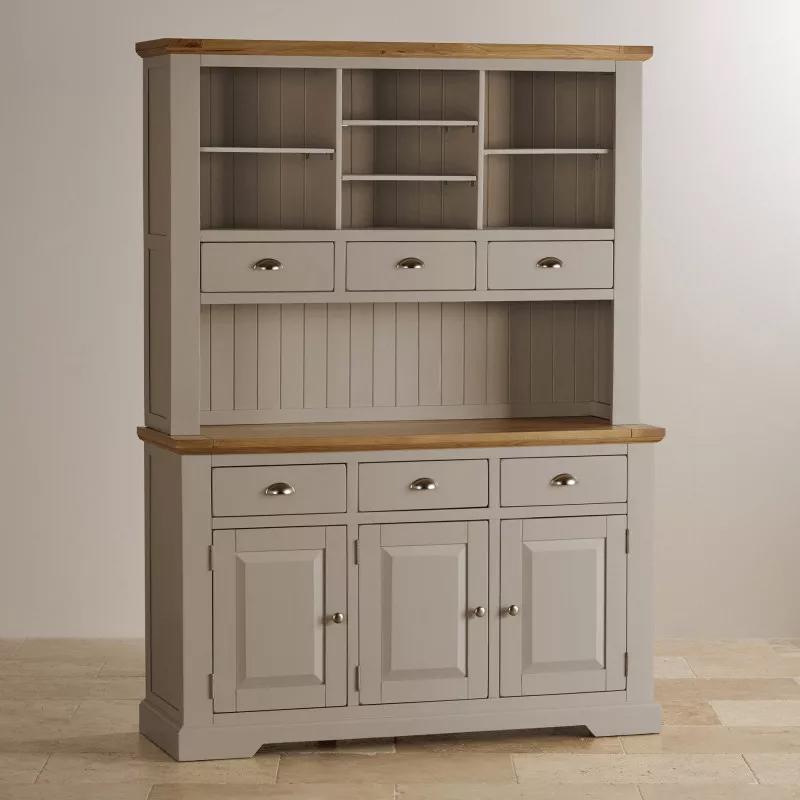 Tủ Chén Cao St.Ives Gỗ Sồi Loại Lớn Ibie DSCTLSTIO - Xám (140 x 42 cm)