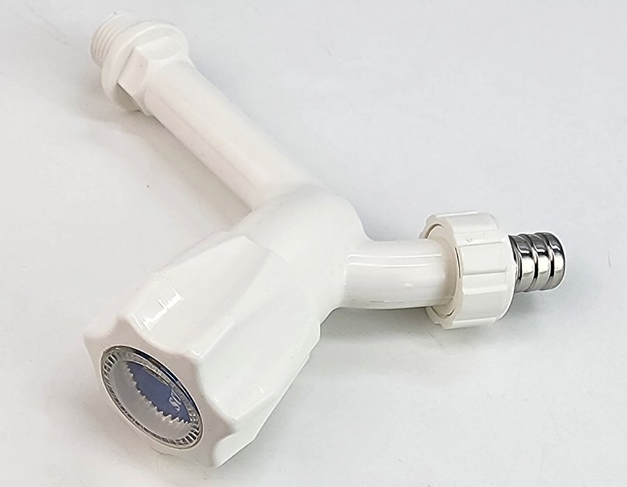 Bộ 3 vòi hồ tay núm tròn nhựa PP trắng, thân dài, ren 21-27mm Eurolife EL-HN06 (Trắng) (3 cái)