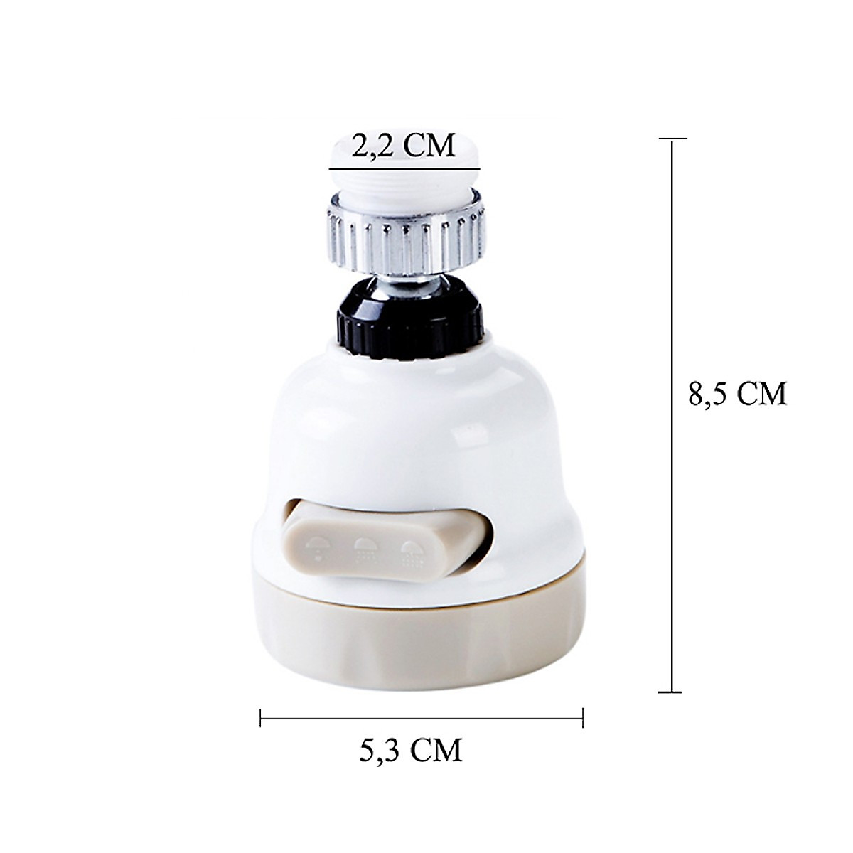 Đầu Vòi Rửa Bát Tăng Áp, Vòi Rửa Bát Xoay 360 Độ, 3 Chế Độ Phun