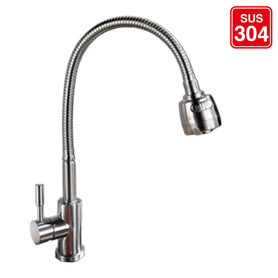 Combo chậu rửa chén bát inox sus304 Valenza 10048 có hộc rác, cài dao thớt, kèm vòi rửa bát nóng lạnh inox sus304 cần lò xo, bộ xả chậu, bình xà phòng, rá rau củ inox đa năng
