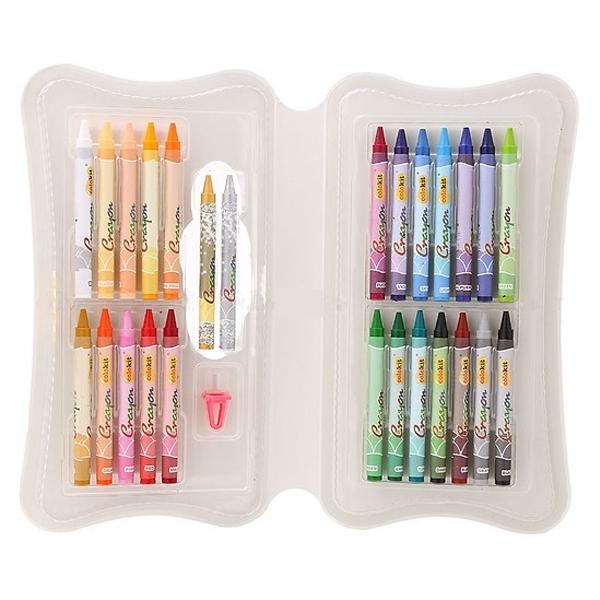 Hộp Bút Sáp 24 Màu Thiên Long CR - C037 (Tặng Thêm 2 Màu - 1 Chuốt Sáp)