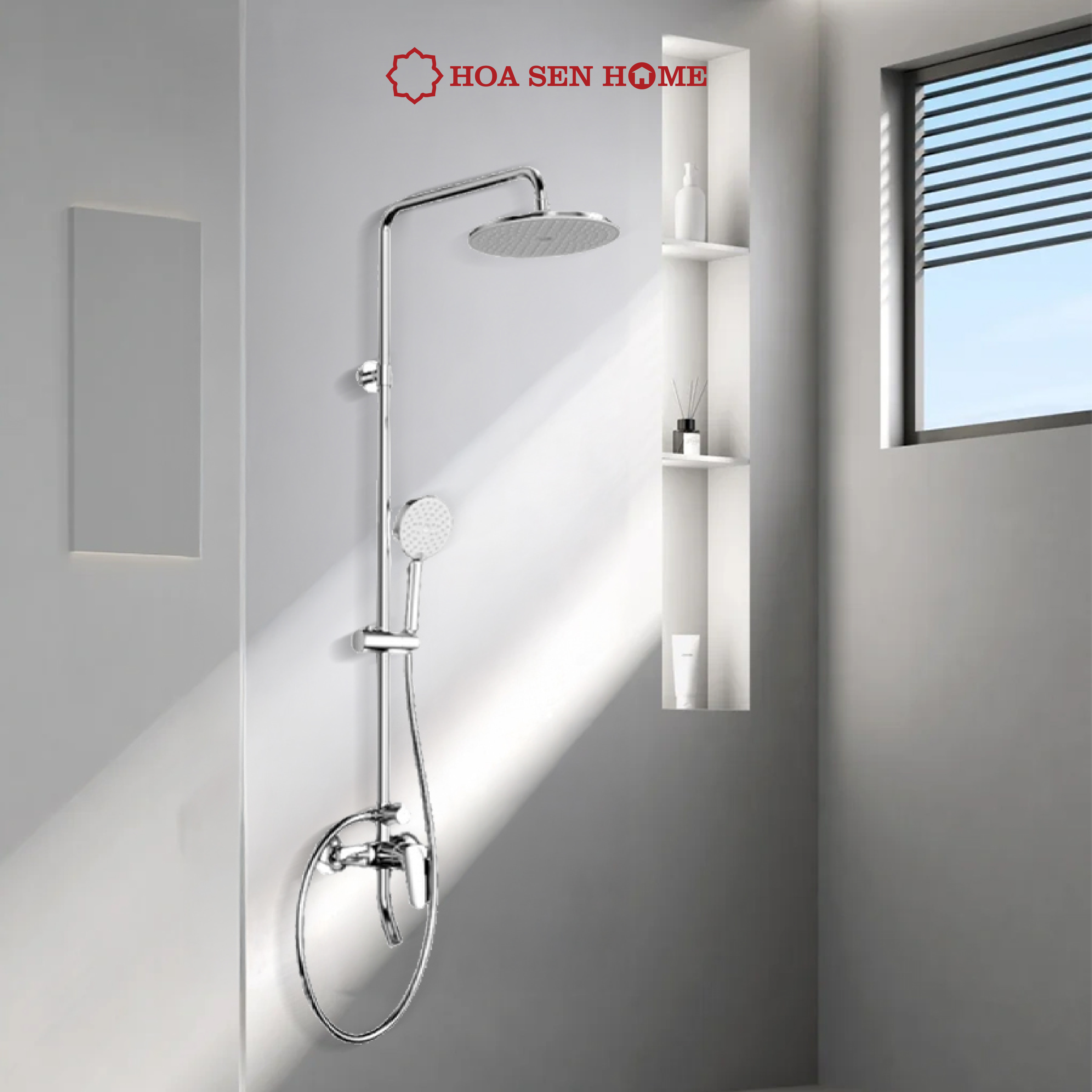 Sen dây TUSLO LUXURY S003 chất liệu đồng thau, công nghệ phun khí tân tiến, tiết kiệm nước - Hoa Sen Home - Hàng chính hãng