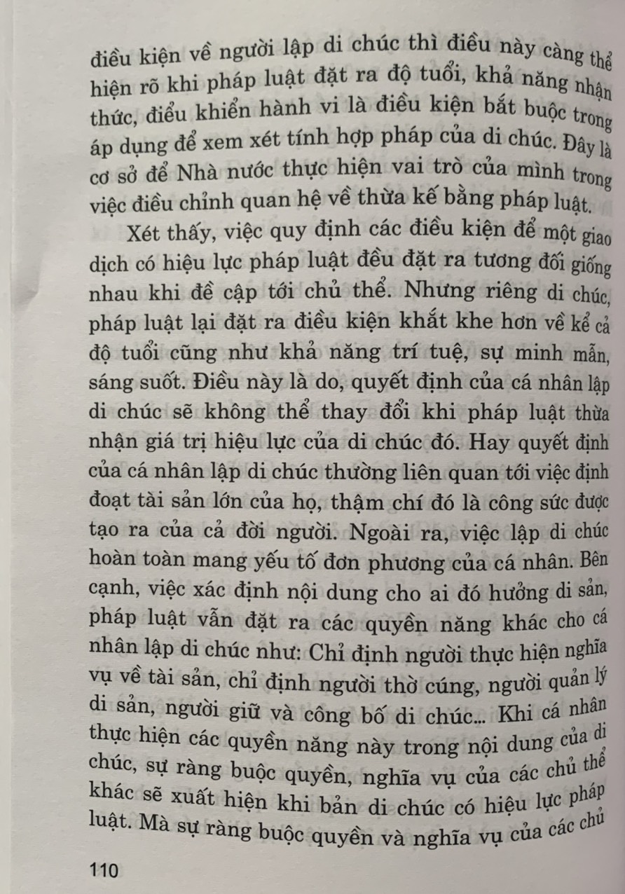 Di chúc và điều kiện có hiệu lực của di chúc