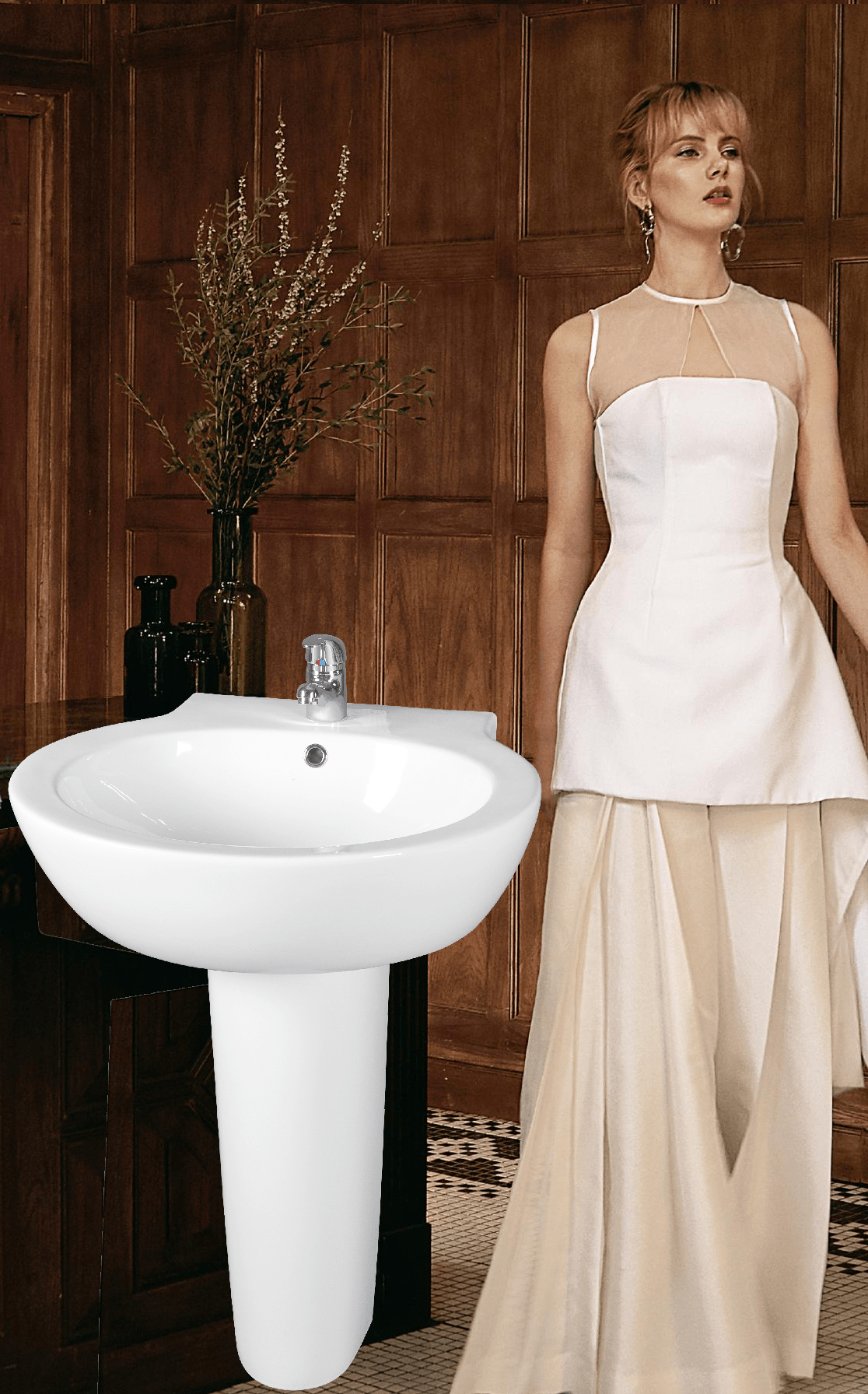 LAVABO KÈM BỆ ĐỠ CAO CẤP MÃ S-4386-4397