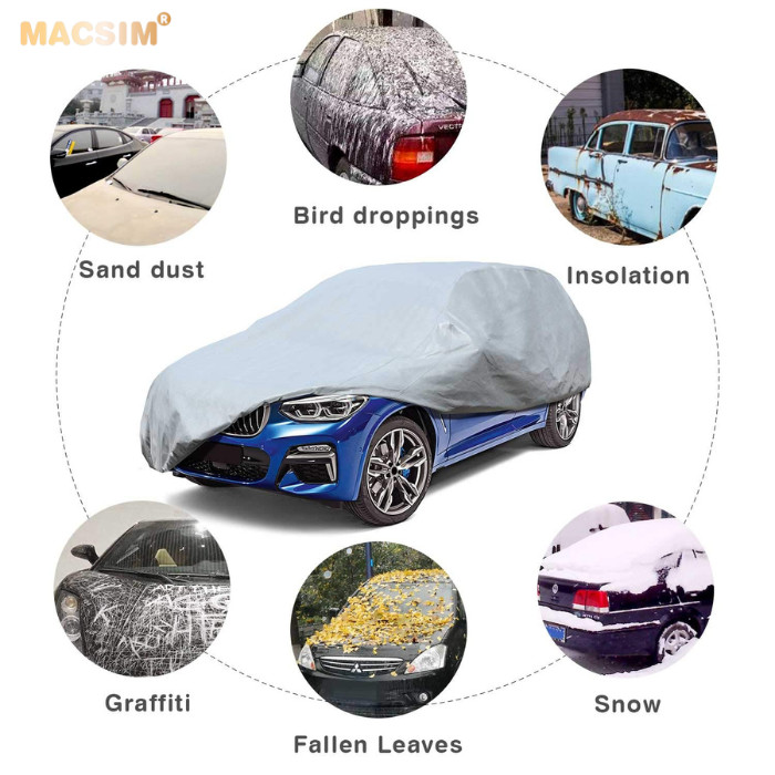 Bạt phủ ô tô chất liệu vải không dệt cao cấp thương hiệu MACSIM dành cho Audi A6 màu ghi - bạt phủ trong nhà và ngoài trời