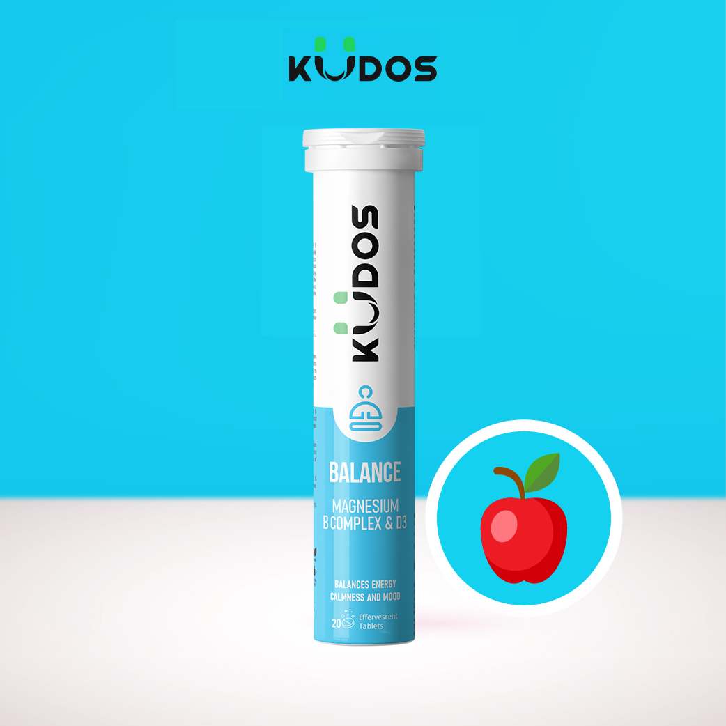 Thực phẩm bảo vệ sức khỏe KUDOS BALANCE MAGNESIUM WITH B VITAMIN COMPLEX & D3 (20 viên/tuýp)