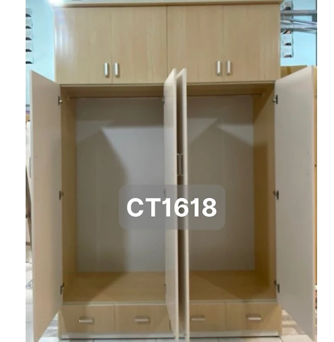 Tủ quần áo nhựa cánh 2 tầng kèm ngăn kéo ngoài ĐV Tundo 164 x 245 x 47 cm nhiều màu lựa chọn