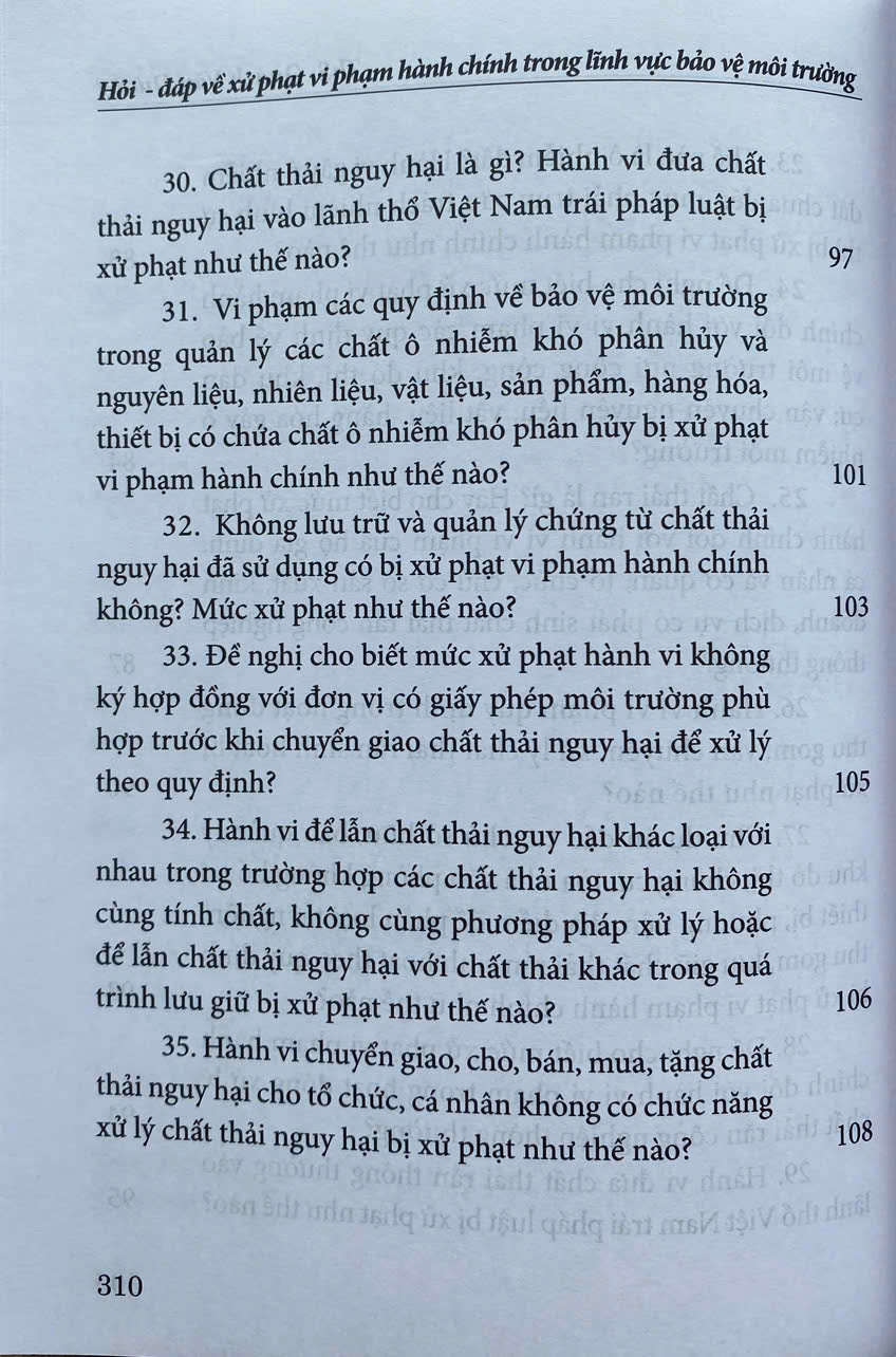 Hỏi - Đáp Về Xử Phạt Vi Phạm Hành Chính Trong Lĩnh Vực Bảo Vệ Môi Trường