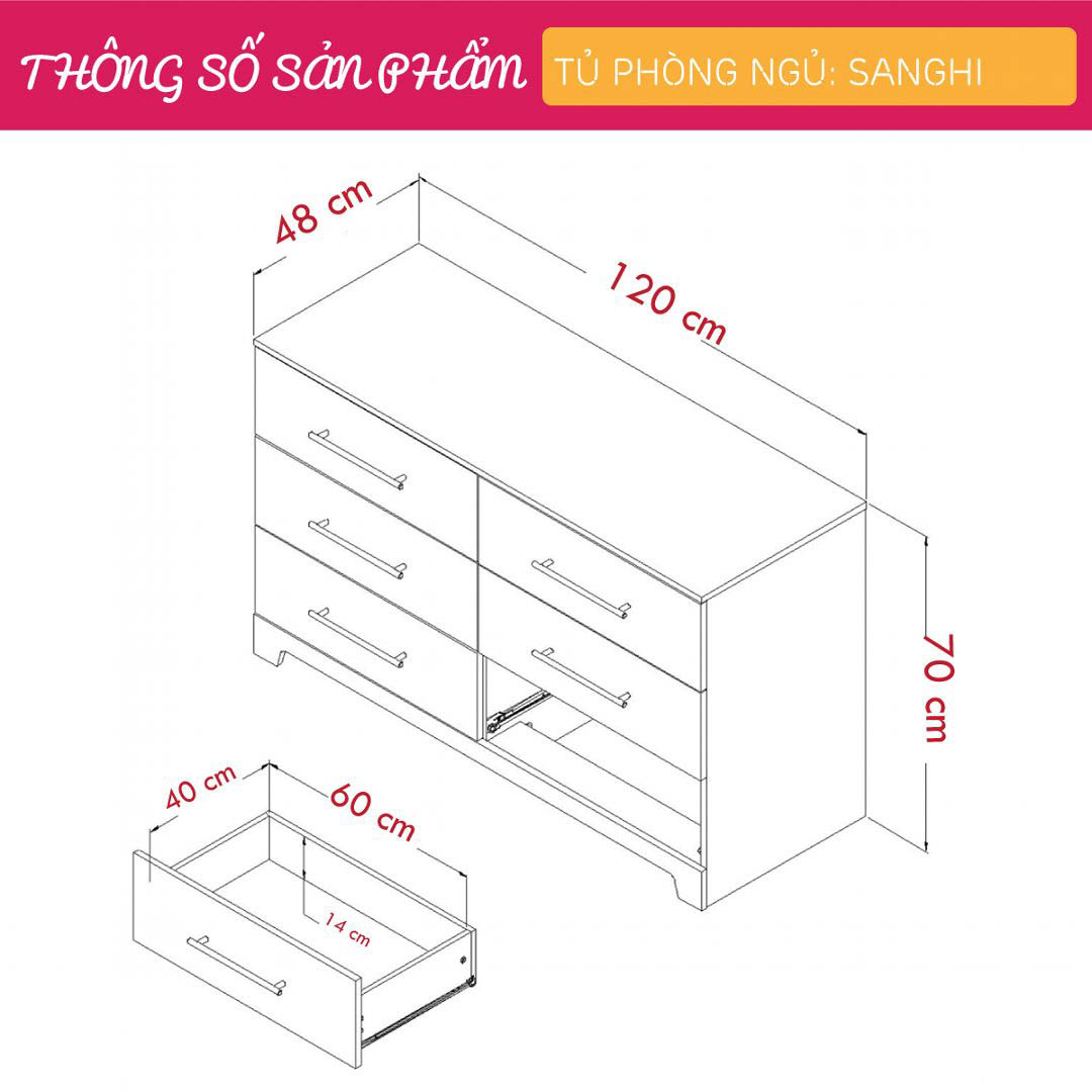 Tủ đựng quần áo phòng ngủ SMLIFE Sanghi