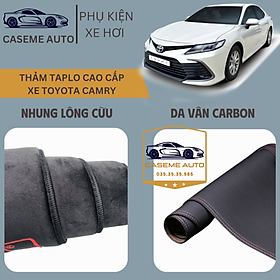 [TOYOTA CAMRY] Thảm Taplo 3 Lớp Dành Cho Xe TOYOTA CAMRY, Nhung Lông Cừu Và Da Vân Carbon Cao Cấp - Hàng Chính Hãng