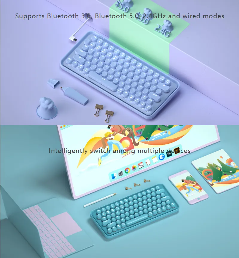 Bàn phím cơ không dây Rapoo Ralemo Pre 5 RA | Kết nối Bluetooth / Wireless 2.4ghz | Pin 4000mAh | Bảo hành 1 năm | Hàng Chính Hãng