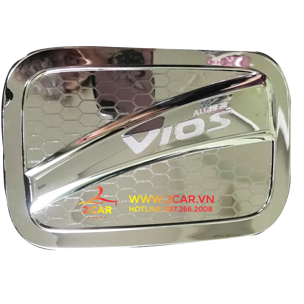Ốp nắp bình xăng xe Toyota Vios 2019- 2020- 2021- 2022 Nhựa ABS mạ crom cao cấp