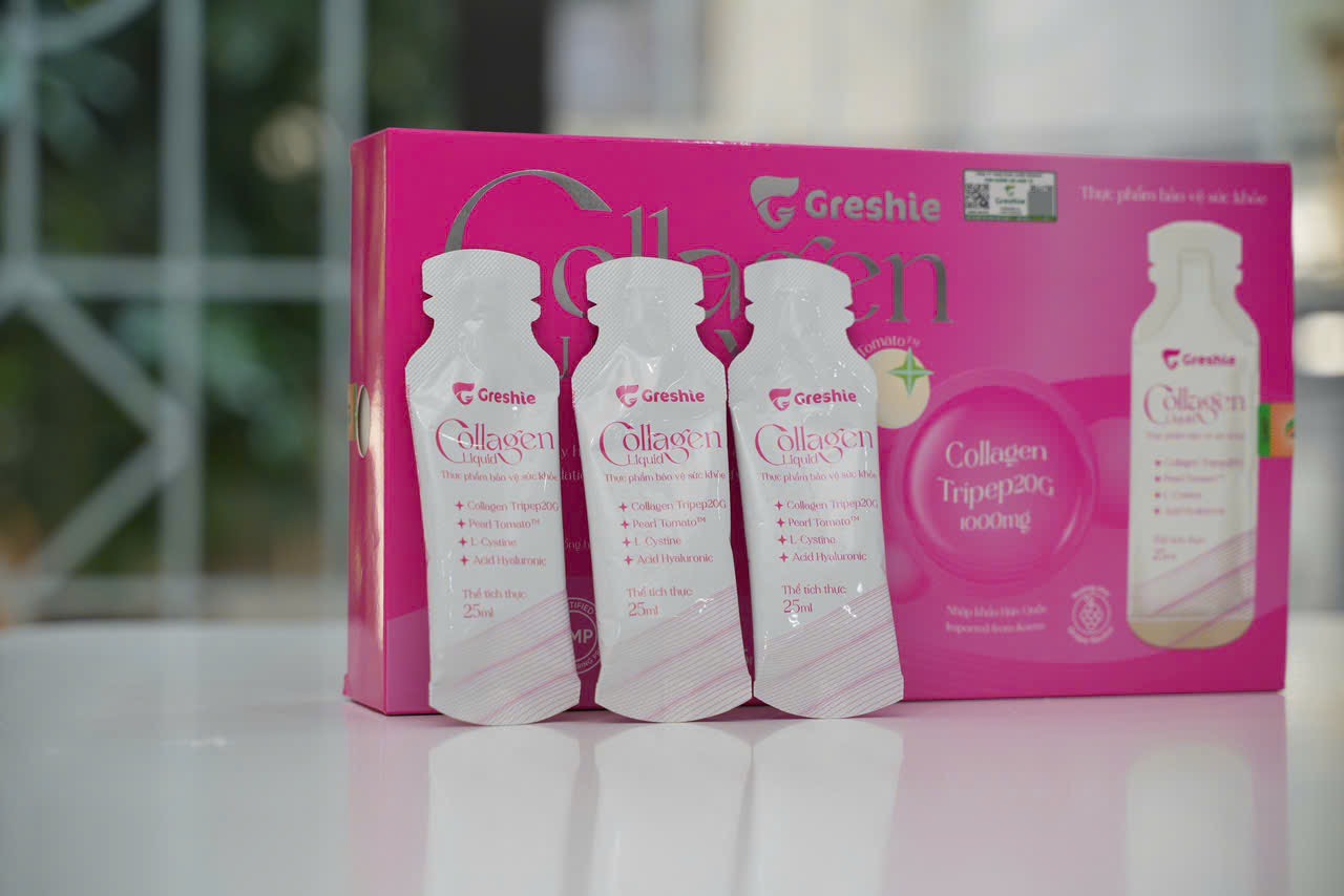 Nước uống đẹp da Greshie Collagen Liquid hộp 20 gói x25ml
