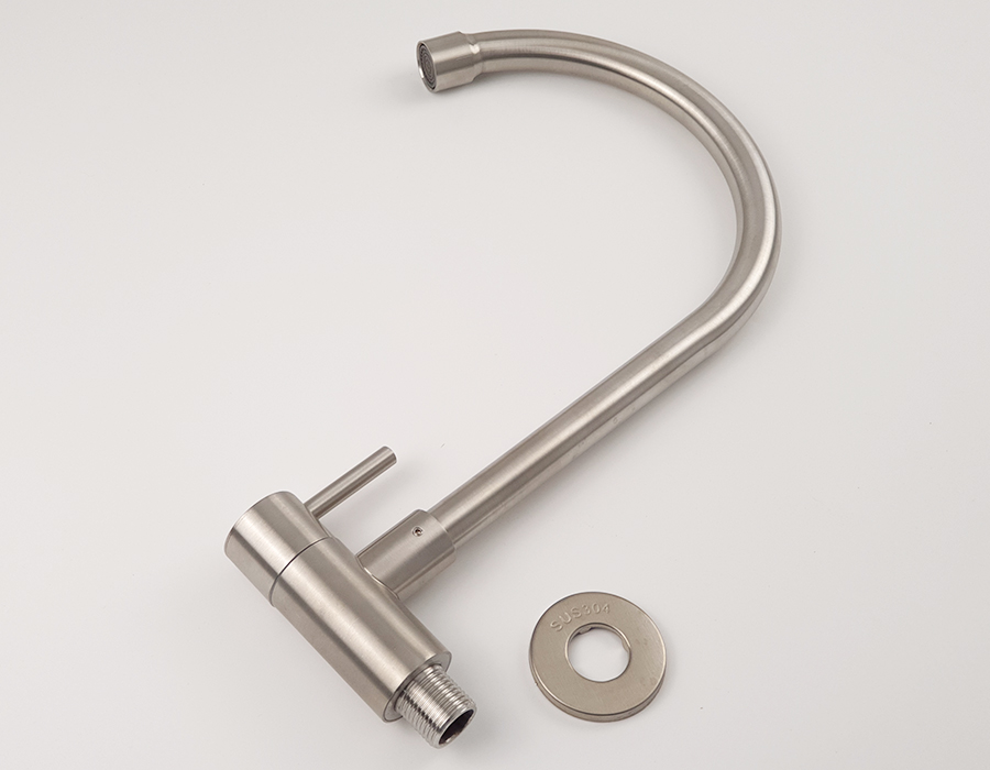 Vòi rửa chén lạnh âm tường Inox SUS 304 Eurolife EL-RC08 (Trắng vàng)