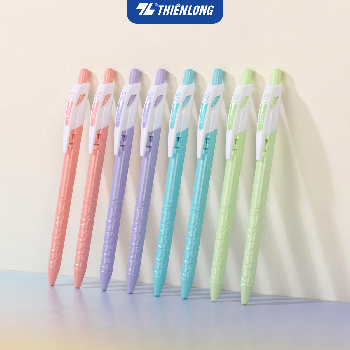 Combo 5/10/20 Bút gel B - Butter Gel PRO-079 Thiên Long GELB-018 - Premium Tip viết êm, trơn - Mực Xanh - Màu thân ngẫu nhiên