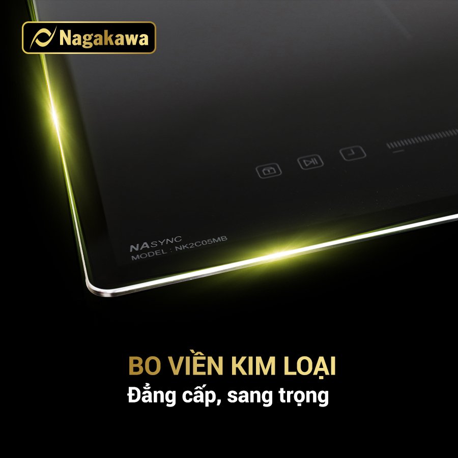 Miễn phí giao lắp toàn quốc - Bếp Đôi Điện Từ Nagakawa NK2C05MB - Made in Malaysia - Bảo hành 5 năm - Hàng Chính Hãng