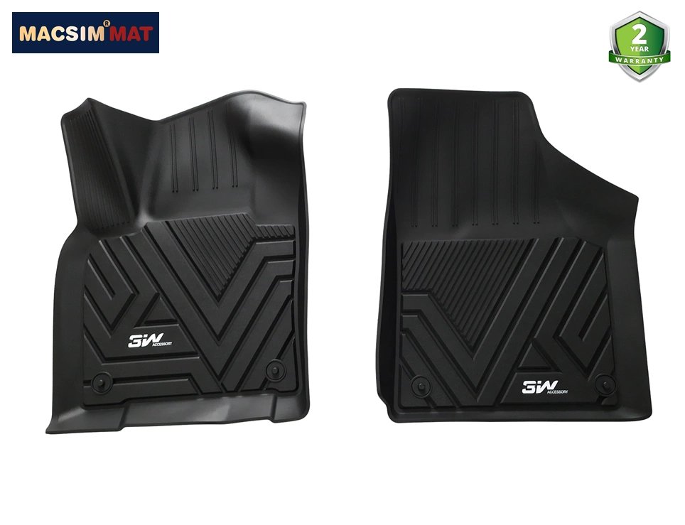 Thảm lót sàn xe ô tô VOLKSWAGEN TIGUAN 2007-2017 Nhãn hiệu Macsim 3W chất liệu nhựa TPE đúc khuôn cao cấp - màu đen