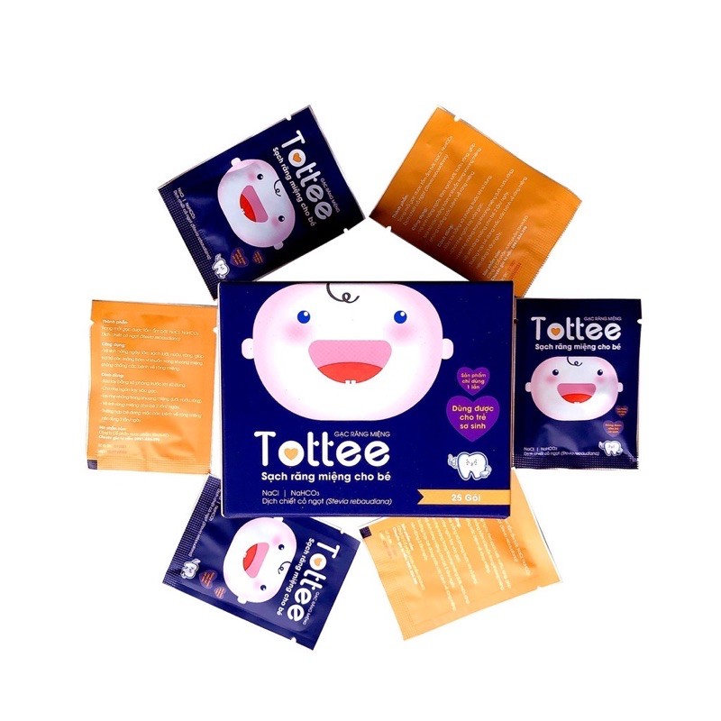 Gạc Răng Miệng Tottee Tinh Chất Cỏ Ngọt - Hộp 25 Gói ( Dr Papie)
