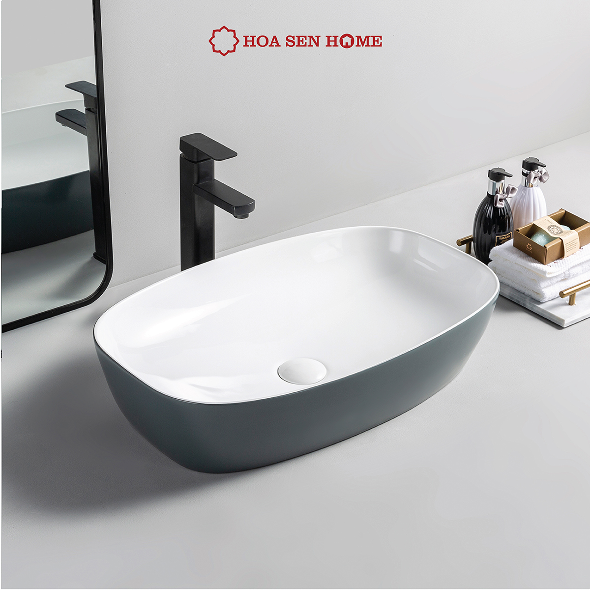 Lavabo đặt bàn TUSLO Pro PALL014, lòng chậu sâu, chất liệu sứ Ceramic cao cấp, công nghệ men Nano kháng khuẩn đến 89% - Hàng chính hãng