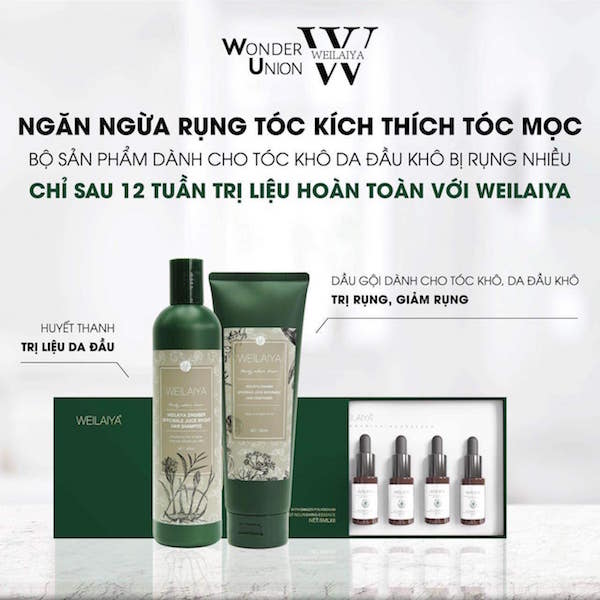 Combo Bộ Dầu Gội Xả Gừng + Huyết thanh Weilaiya Chính Hãng - Bộ đôi hỗ trợ mọc tóc