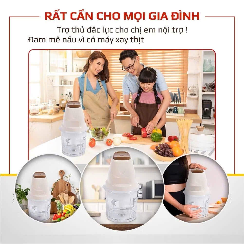 Máy Xay Thịt Đa Năng SK-06009, Công Suất 200W, Dung Tích 700ml, Xay Thịt Cá, Thực Phẩm, Sinh Tố, Xay Đá - HÀNG CHÍNH HÃNG MINIIN