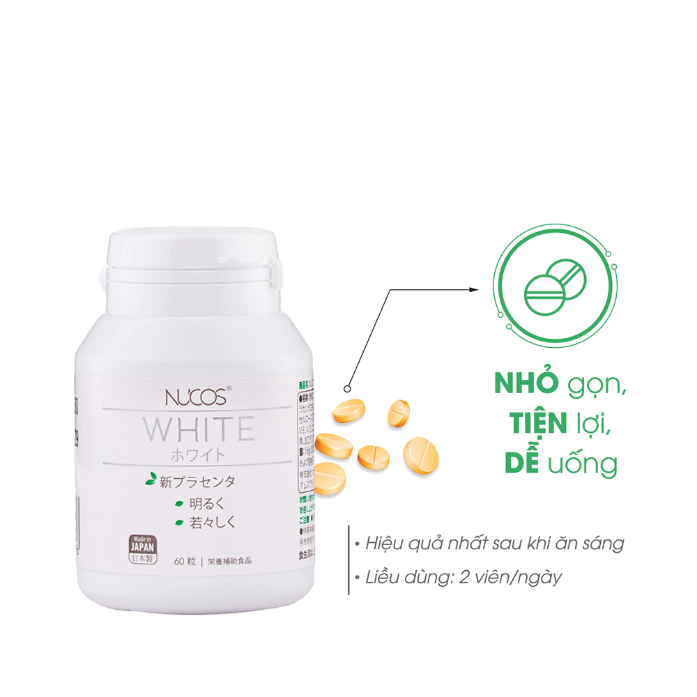 Viên uống hỗ trợ sáng da, giảm thâm nám Nucos White (Hộp 60 viên)