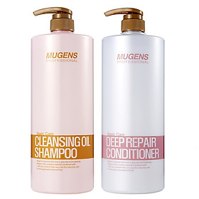 Cặp dầu gội - dầu xả phục hồi tóc Mugens Cleansing Oil Hàn Quốc 2x1500ml 