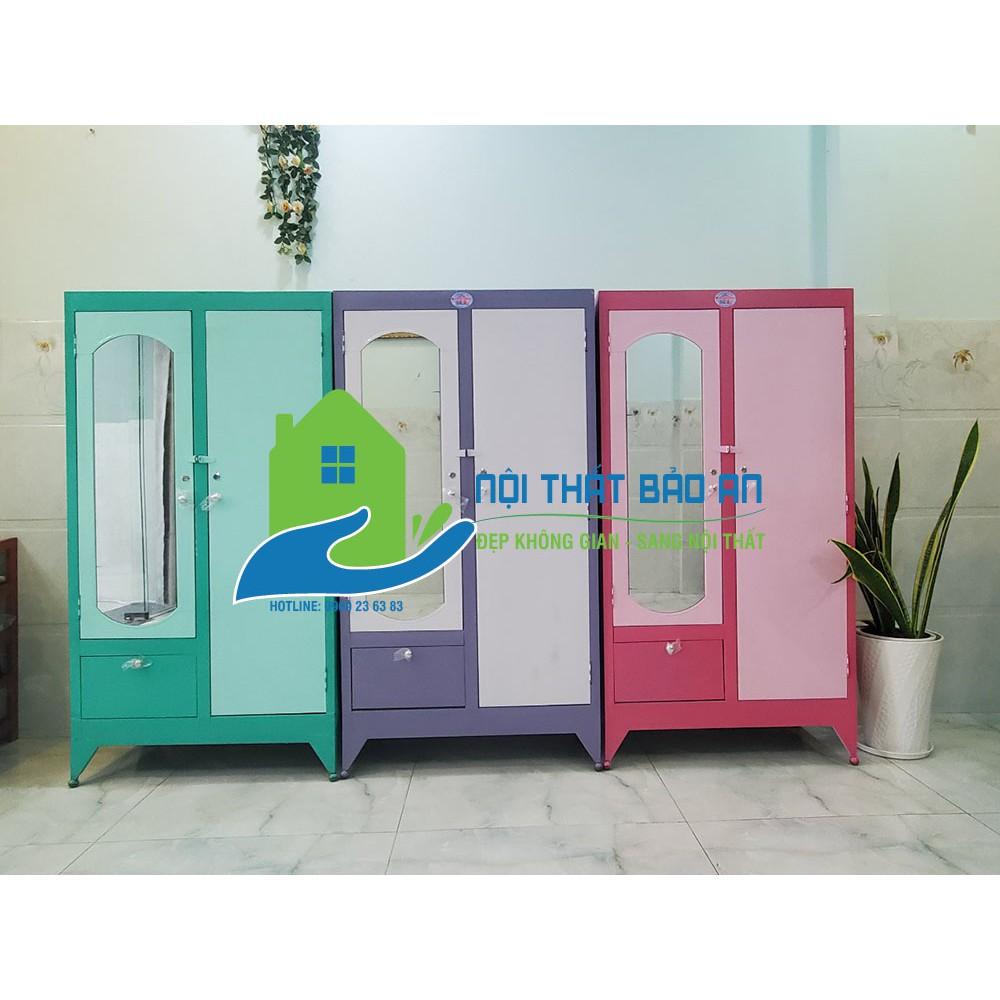 Tủ sắt quần áo cao 1m6 ngang 90cm xanh lá - TSDT13