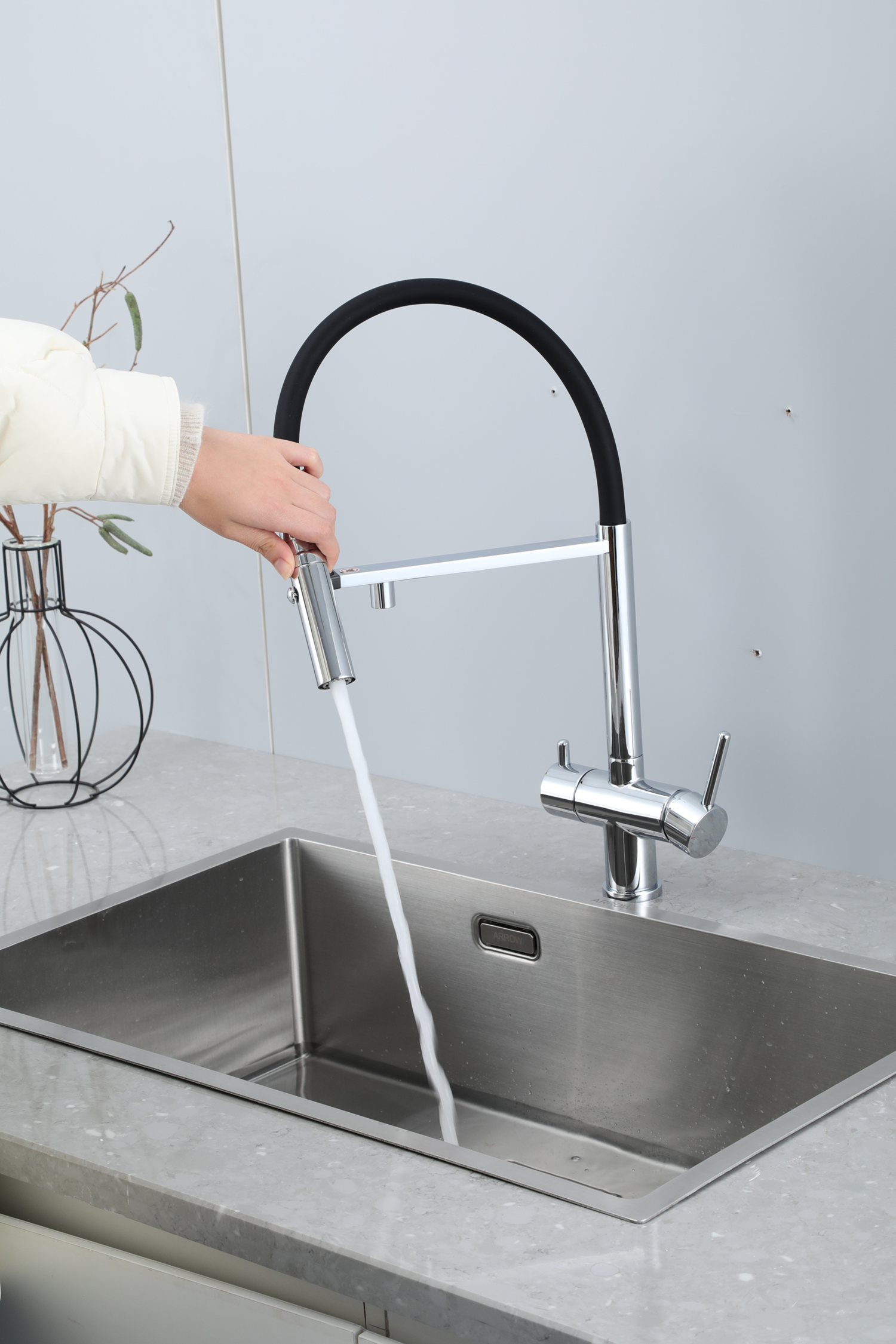 VÒI BẾP CAO CẤP TÍCH HỢP RO NHẬP KHẨU NGA GAPPO G4397-80 MÀU CROMR - HÀNG CHÍNH HÃNG