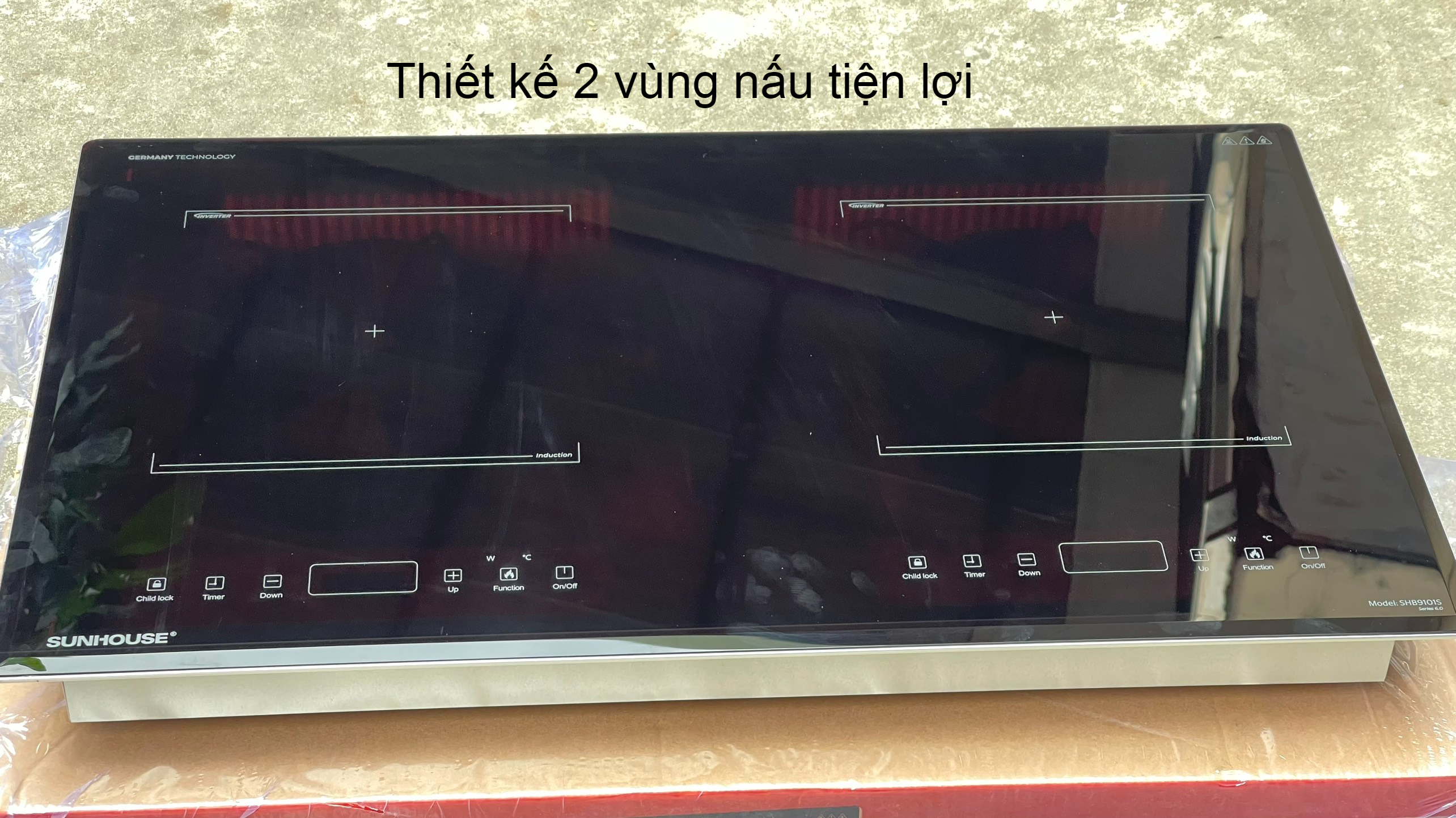 Bếp đôi điện từ Sunhouse SHB9101S - Hàng chính hãng