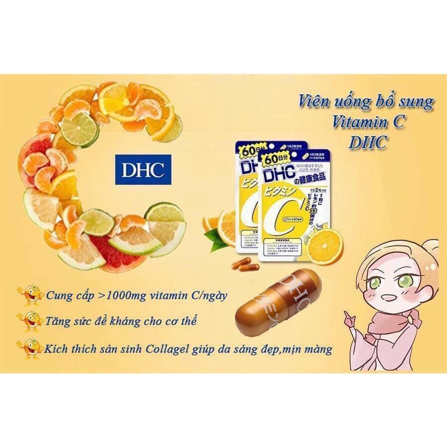 Combo Viên uống DHC Ngừa mụn - Mờ thâm 30 Ngày (Kẽm & Vitamin C)