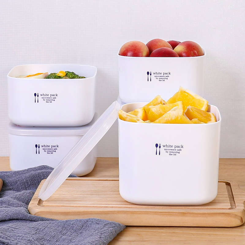 Set 02 hộp đựng thực phẩm White Pack 1000ml và 900ml, có nắp mềm giúp bảo quản thực phẩm sạch sẽ -nội địa Nhật Bản