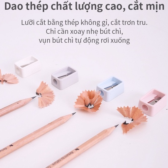 Gọt bút chì mini Deli - Hồng, Cam, Xanh dương, Xanh lá - 1 cái màu ngẫu nhiên - Chất liệu ABS bền bỉ, lưỡi dao không ghỉ