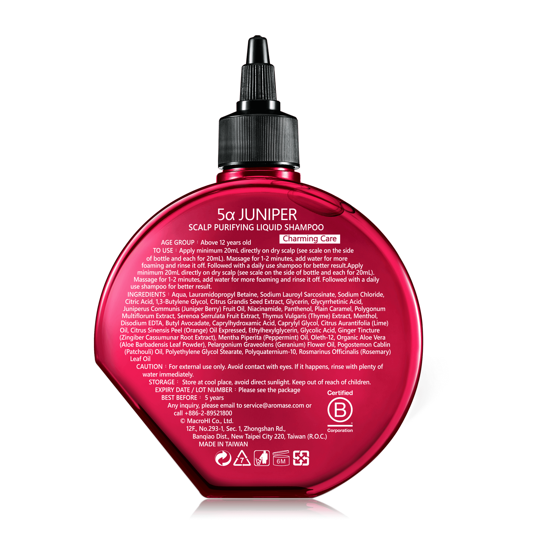 Dầu gội sạch gàu Aromase - 5α Juniper (80ml) Màu hồng - Hàng Chính Hãng