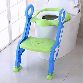 Ghế ngồi bồn cầu có thang vịn an toàn cho bé - màu giao ngẫu nhiên