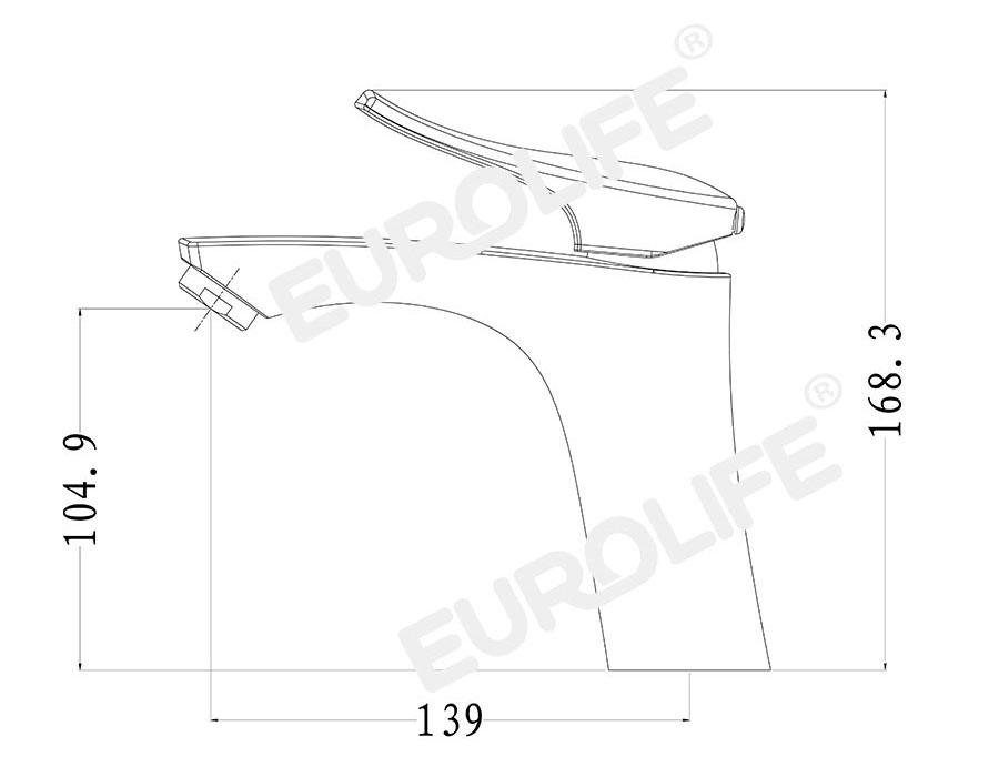 Vòi lavabo nóng lạnh Eurolife EL-1002S (Trắng bạc)