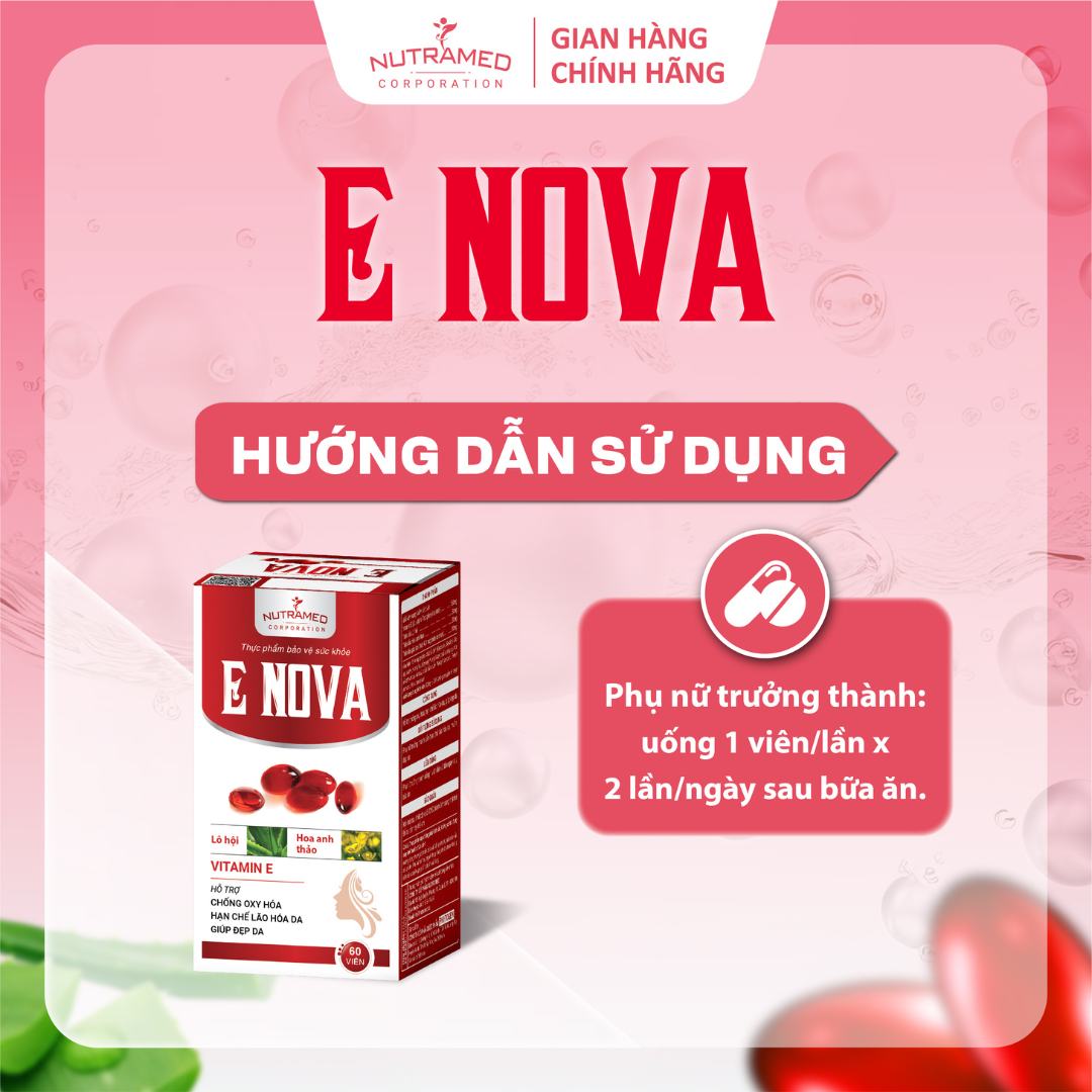 Viên uống ENova hỗ trợ ngăn ngừa lão hóa da, giữ làn da luôn tươi trẻ (60 viên) - Nutramed
