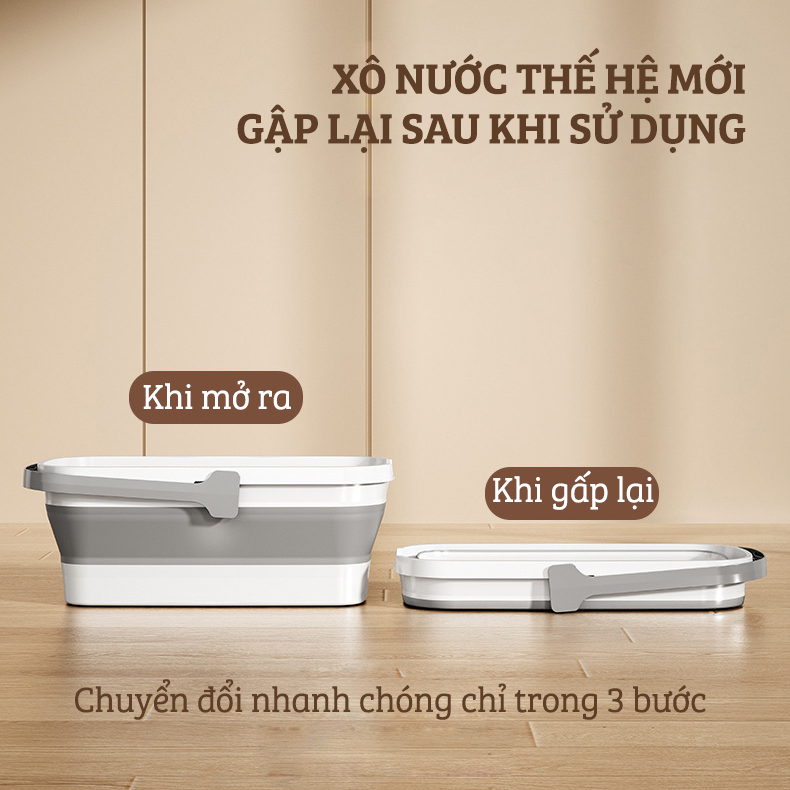 Xô Nhựa Cao Cấp Gấp Gọn Đa Năng Damas, Xô Nước Lau Nhà Vệ Sinh Nhà Cửa - Chất Liệu Nhựa PP An Toàn Cho Người Tiêu Dùng - Dung Tích 12L Phù Hợp Với Nhiều Nhu Cầu Sử Dụng: Rửa Xe, Câu Cá, Để Đồ Đạc,...Thiết Kế Kèm Quai Xách Tay Thuận Tiện Di Chuyển