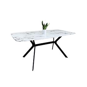 Bàn ăn mặt đá cẩm thạch Juno Sofa chân xương cá hiện đại