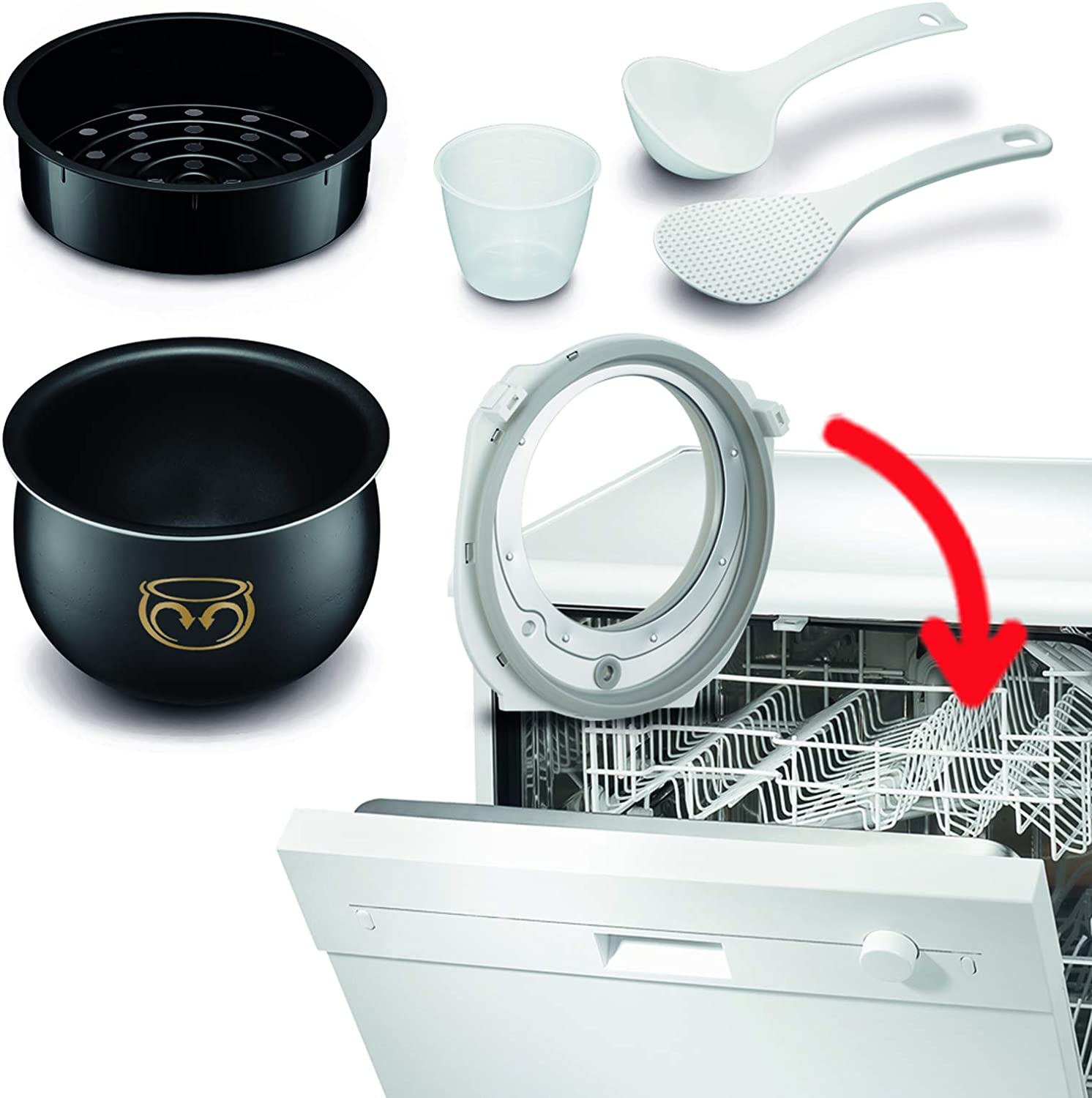 Nồi Cơm Điện Tử Thông Minh TEFAL RK8121 MULTI-COOK, Sản Xuất Tại Pháp, 45 Chương Trình Nấu, Dung Tích 5L, Công Suất Cao 750W - Hàng Nhập Khẩu Đức