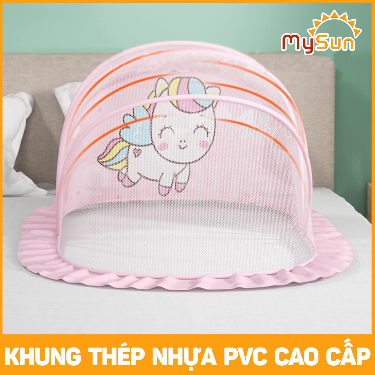 Màn mùng lưới chụp chống muỗi gấp gấp gọn thông minh che chắn cho bé sơ sinh, trẻ em ngủ MySun
