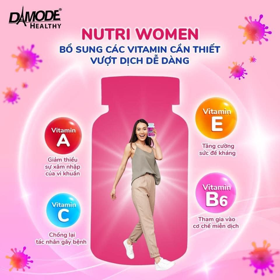 Viên uống bổ sung Vitamin khoáng chất NUTRIWOMEN Damode dành cho nữ lọ 100 viên