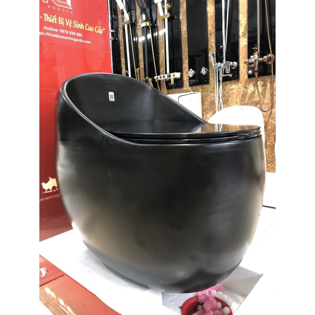 BỒN CẦU QUẢ TRỨNG NHẬP KHẨU CAO CẤP GROVES men đen R22 BLACK