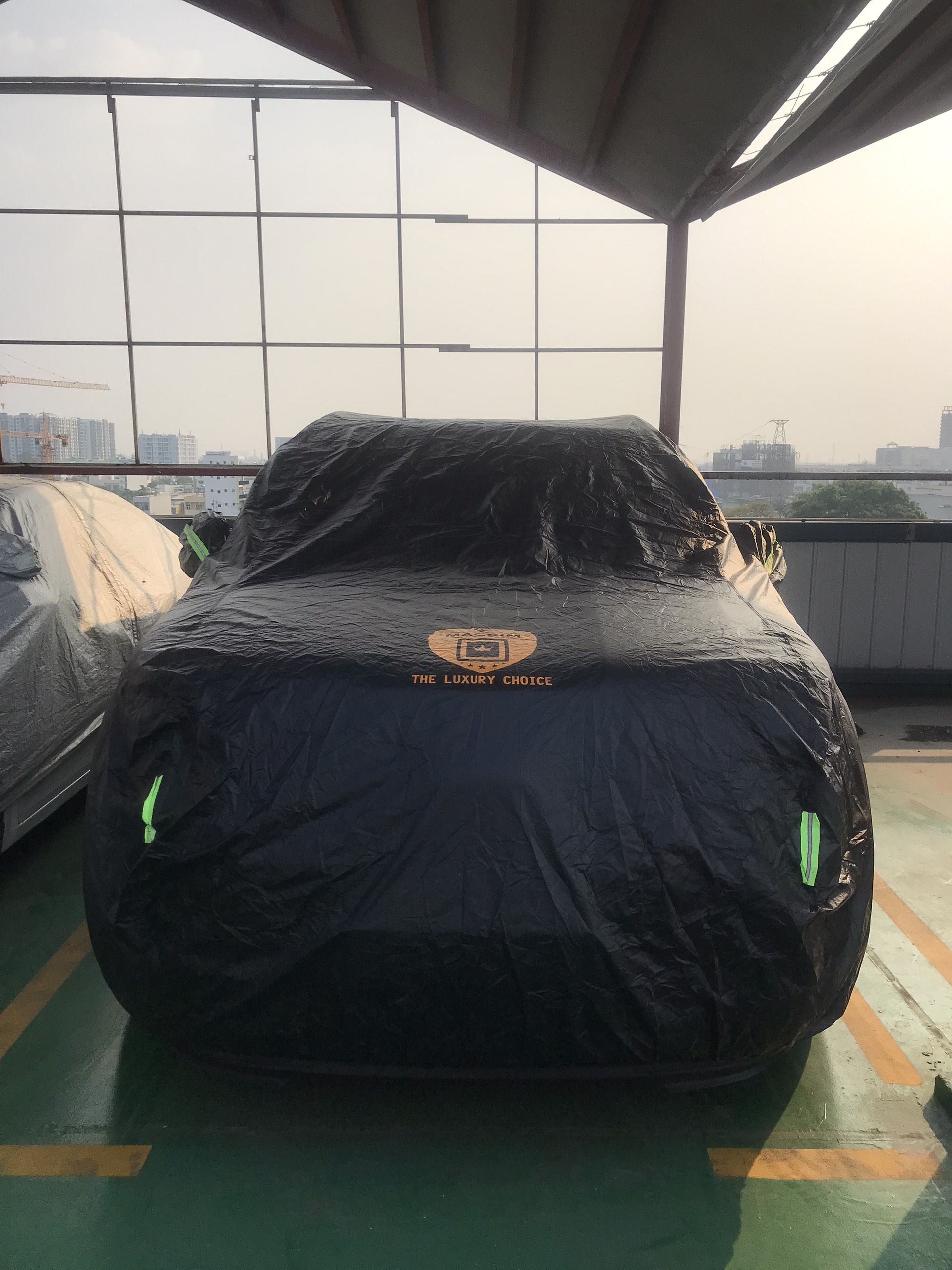 Bạt phủ ô tô Hyundai Accent chất liệu Polyester - màu đen cao cấp MACSIM màu đen - sử dụng trong nhà và ngoài trời