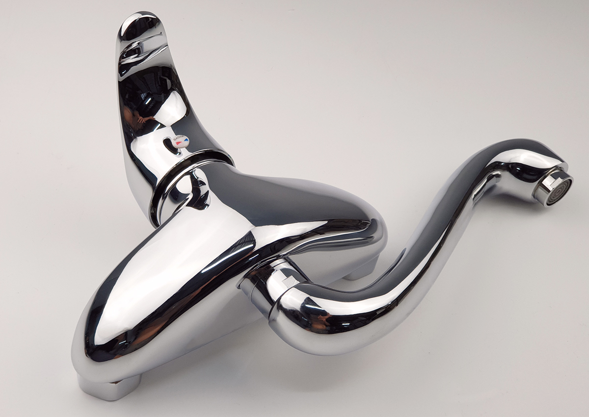 Tên sVòi rửa chén âm tường nóng lạnh Đồng mạ Chrome Eurolife EL-T015AT (Trắng bạc)