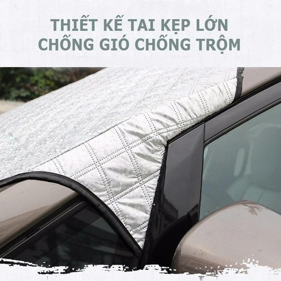Bạt Che Nắng, Chống Nóng Kính Lái Ô Tô – Thiết Kế 3 Lớp Tráng Bạc Cao Cấp Cho Xe 4 Chỗ , 7 Chỗ , Kèm Túi Đựng Xịn Sò