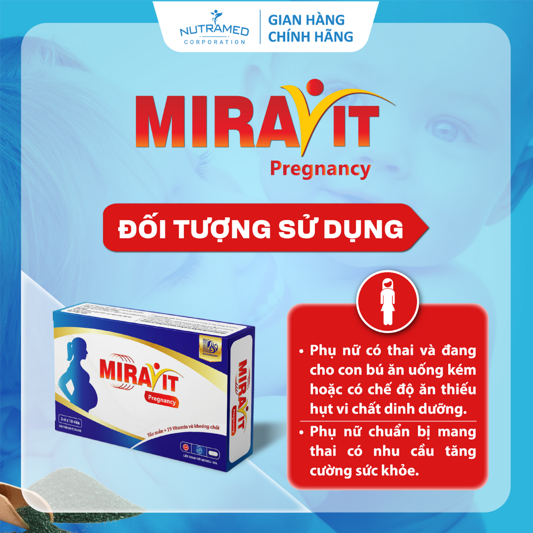 Viên uống Miravit Pregnancy bổ sung dưỡng chất thiết yếu cho phụ nữ mang thai (30 viên) - Nutramed