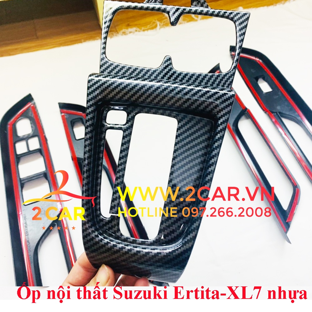 Ốp nội thất xe Suzuki Ertiga, XL7, XL-7 2020, 2021, 2022, 2023 loại nhựa Vân carbon cao cấp